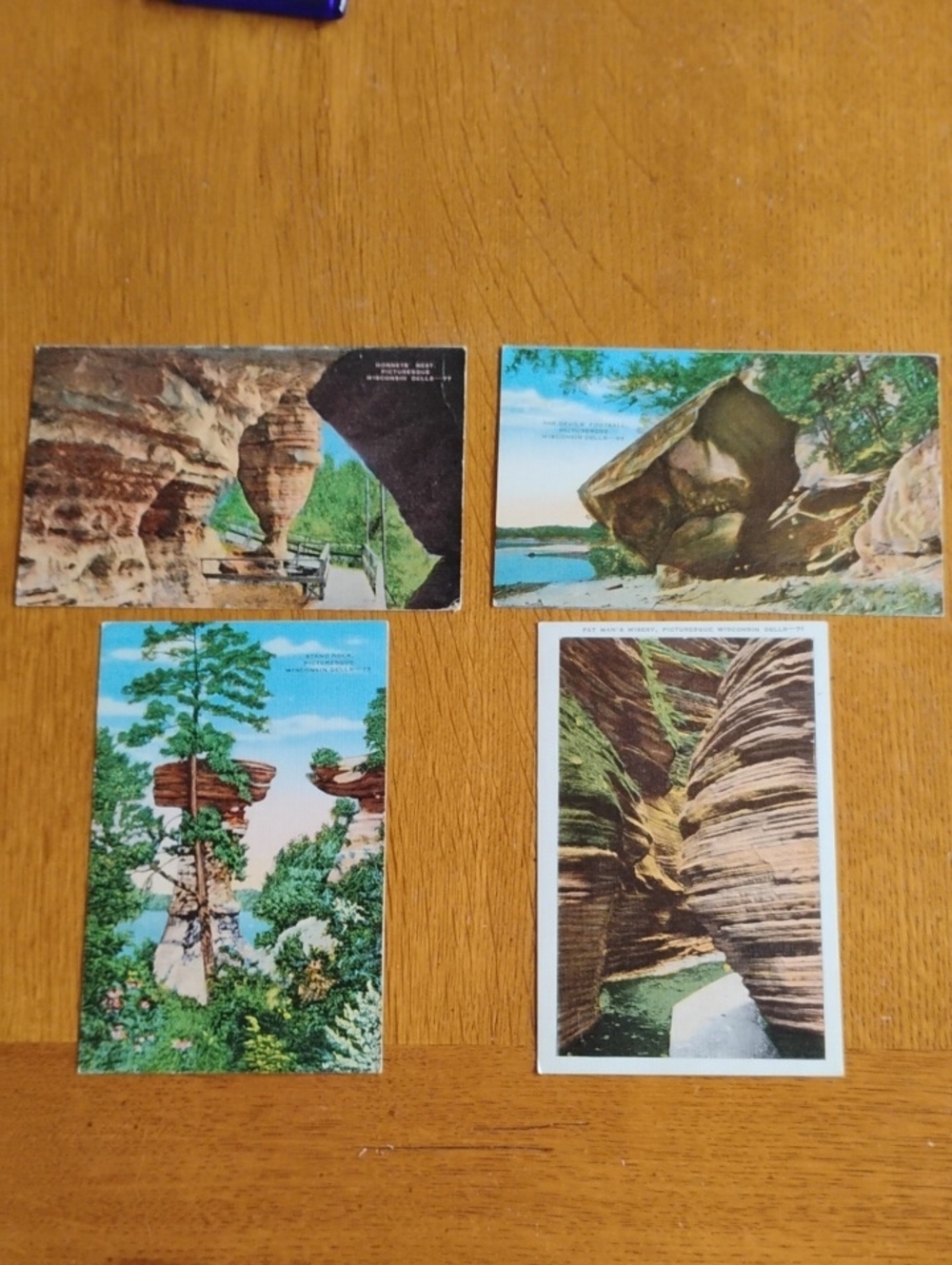 Wisconsin Dells Linen Postcards With 1 cent Stamps Set/4 E C Kropp Co